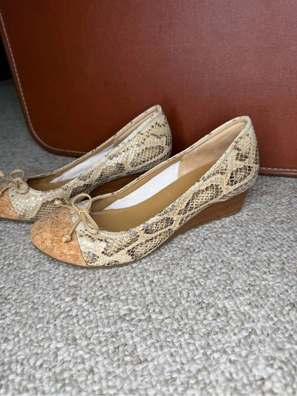 NWOT Cole Haan faux snake skin wedges